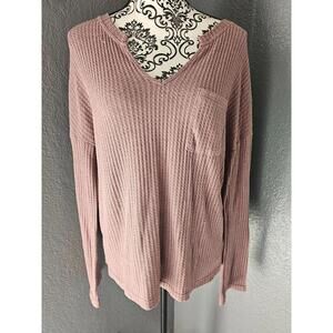 Women's Shein Pullover Blouse Long Sleeve Size X Large Purple Thermal Style